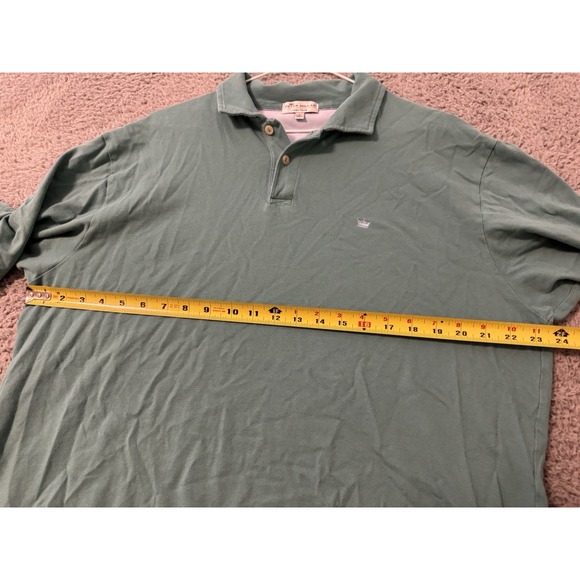 PETER MILLAR CROWN FINISH SHORT SLEEVE POLO SHIRT GREEN MENS LARGE - Picture 5 of 6